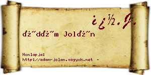 Ádám Jolán névjegykártya